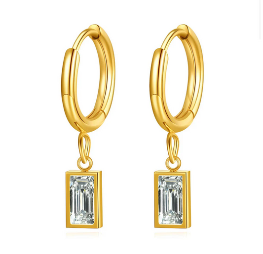 Pendientes de aro brillantes