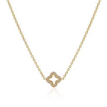 Sparkling Open Clover Necklace