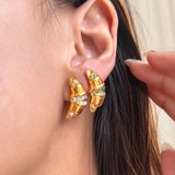 Sparkling Croissant Stud