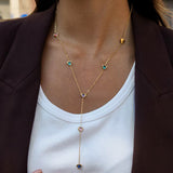 Rainbow Hearts Lariat Necklace
