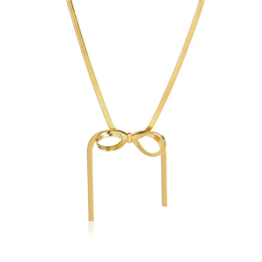 Flat Snake Bow Necklace