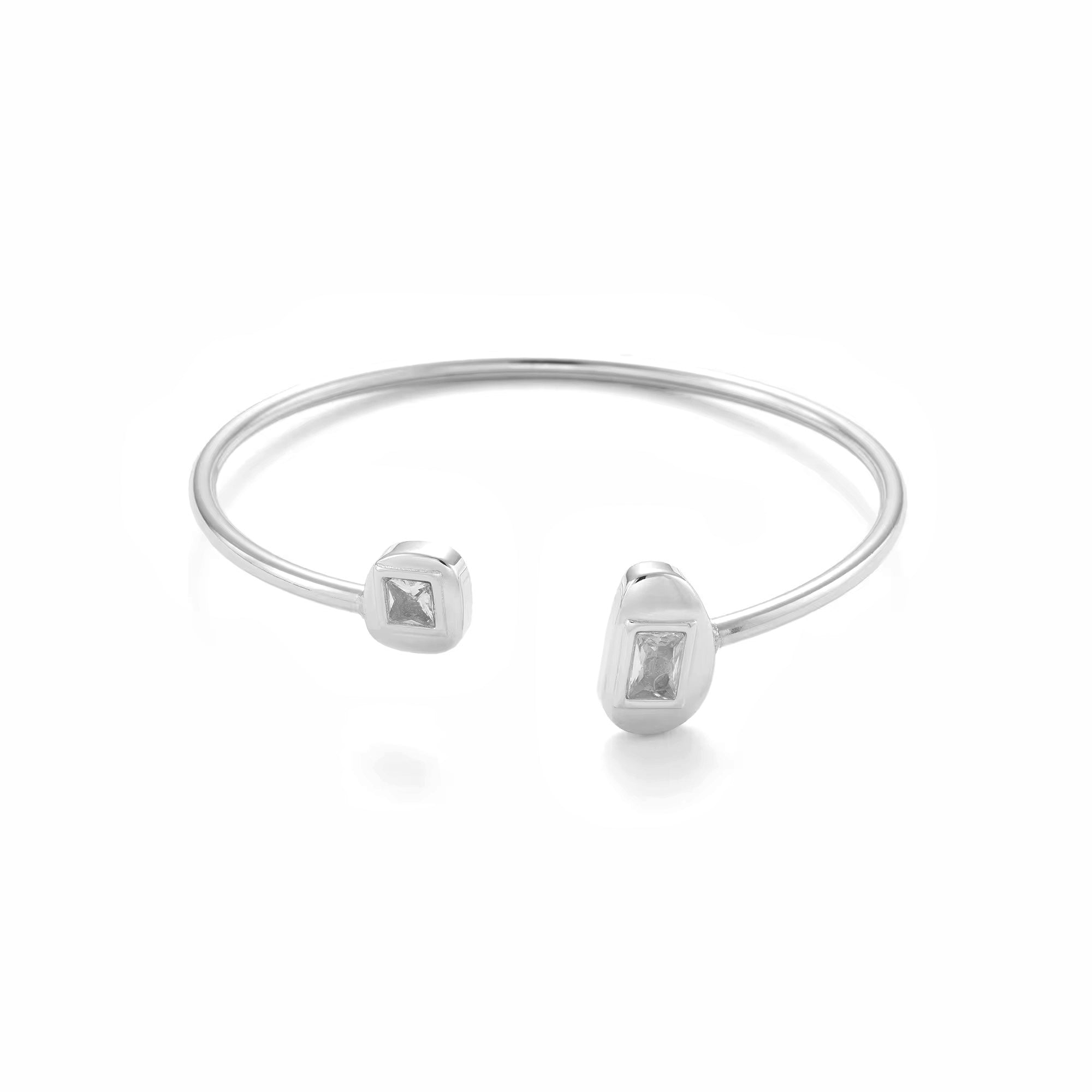 Sparkling Frame Open Cuff Bracelet