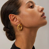 Textured Wave Statement Earrings