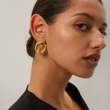 Textured Wave Statement Earrings