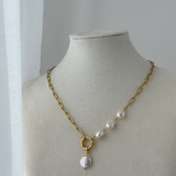 Asymmetric Pearl Drop Necklace
