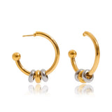 Two-Tone Ring Hoop Earrings