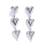 Triple Heart Drop Earrings