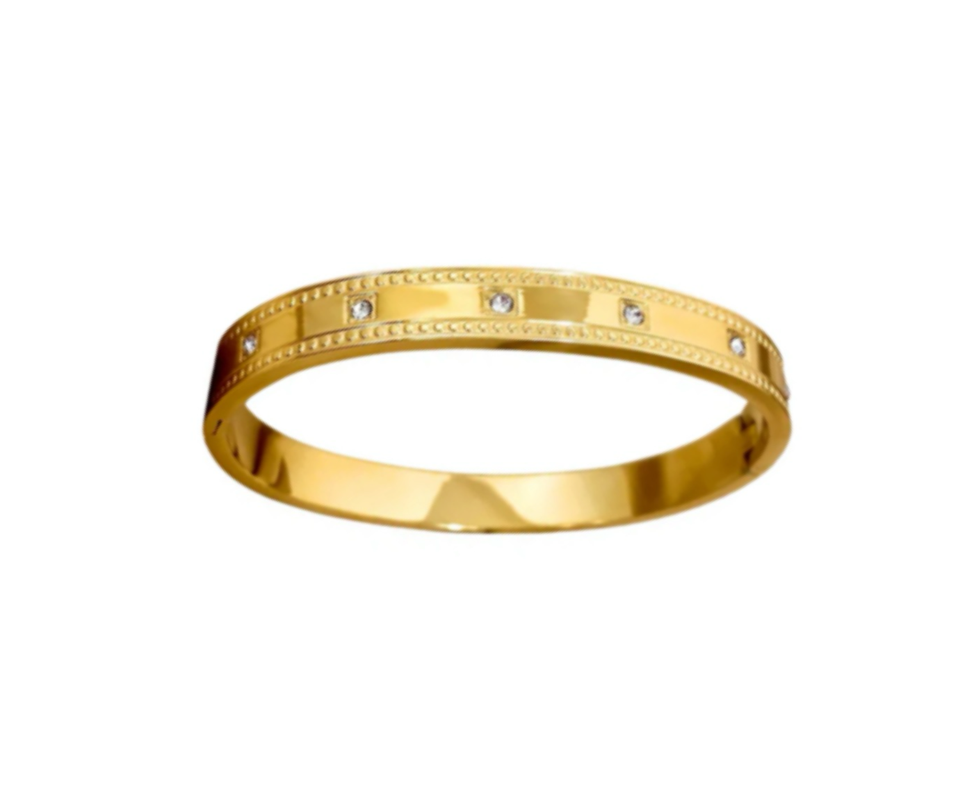 Brazalete dorado con brillantes tachuelas