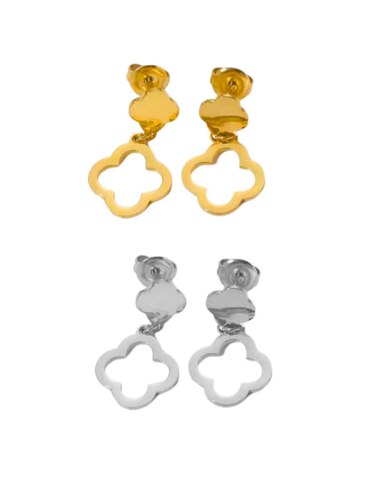 Boucles d'oreilles à tige en forme de trèfle