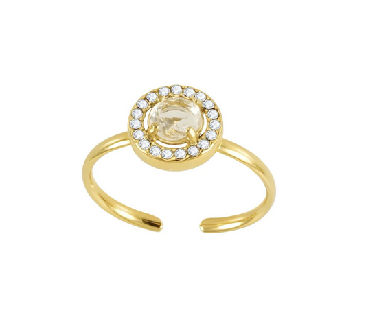 Round Sparkling Halo Ring