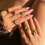 Round Solitaire Dome Ring