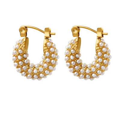 Pearl Hoop Earrings