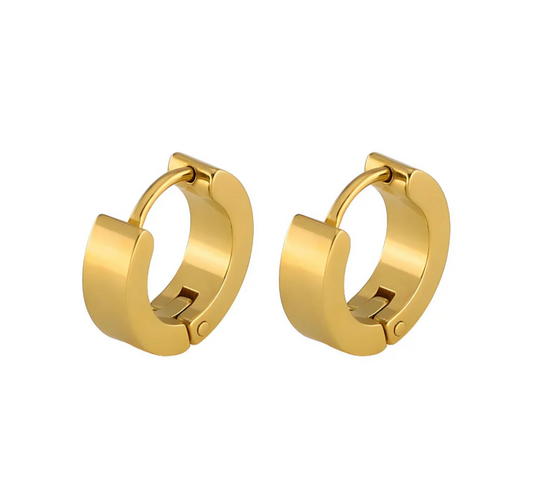 Ridge Hoop Stud Earrings