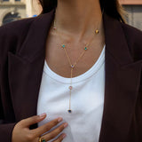 Rainbow Hearts Lariat Necklace