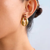 Red Gem Cowrie Earrings