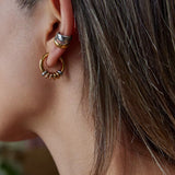 Tree-Tone Multi Ring Hoop Earrings