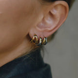 Dual-Tone Hoop Earrings