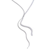 Crystal Wave Lariat Necklace