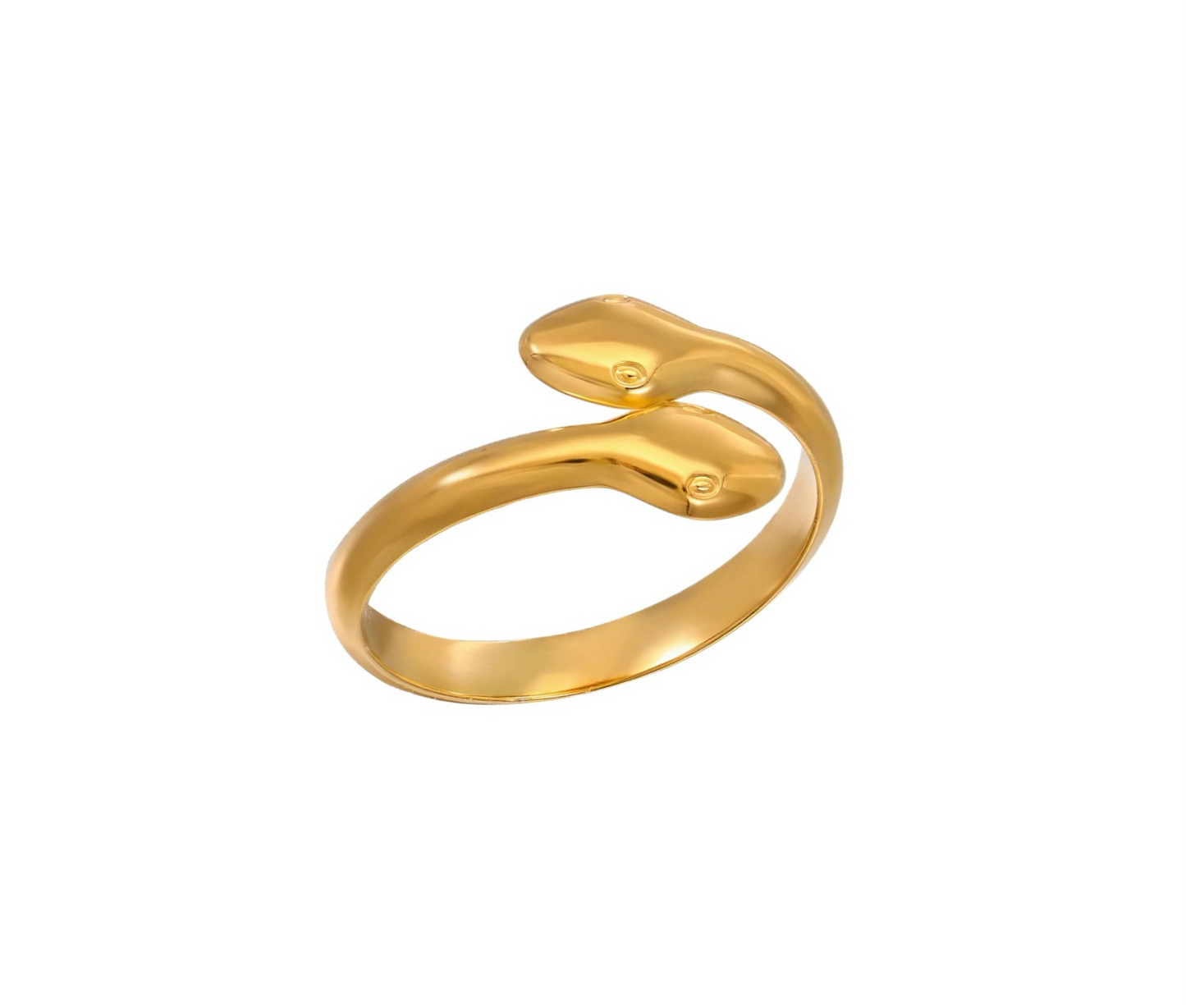 Double Snake Gold Band Ring