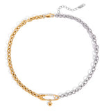 Two-Tone Heart Lock Necklace