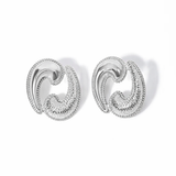 Textured Wave Statement Earrings