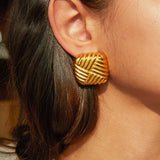 Quilted Dome Statement Earrings