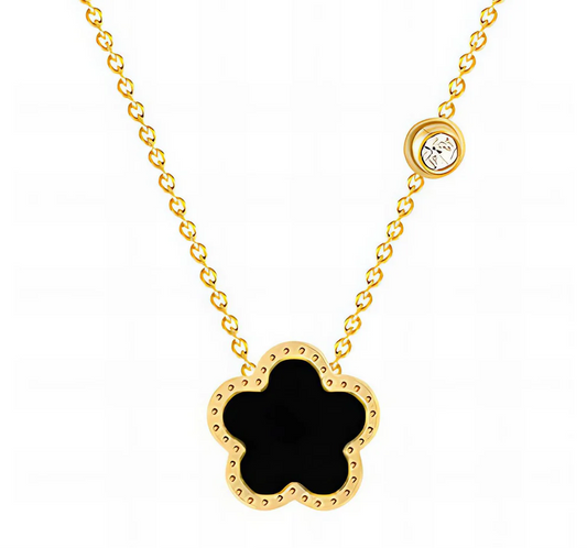 Collier en pierre scintillante avec fleur