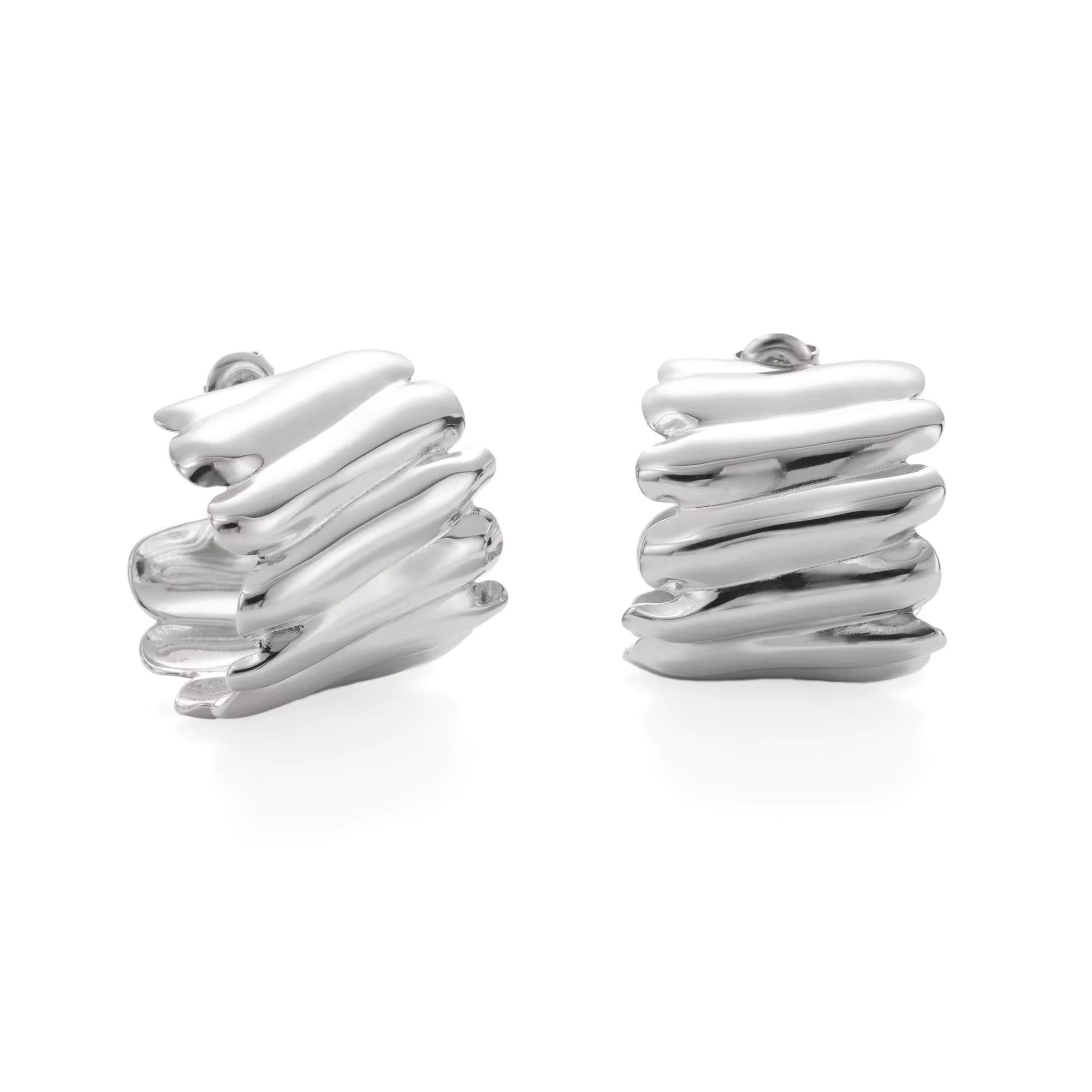 Sculpted Wave Dome Earrings