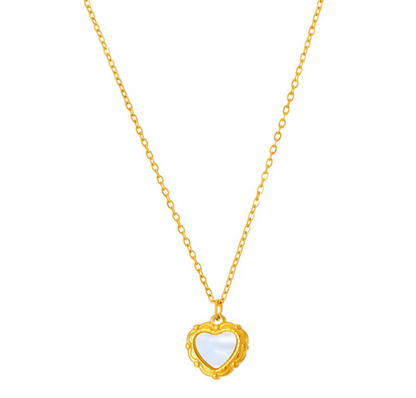 Enamel Heart Pendant Necklace