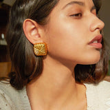 Quilted Dome Statement Earrings