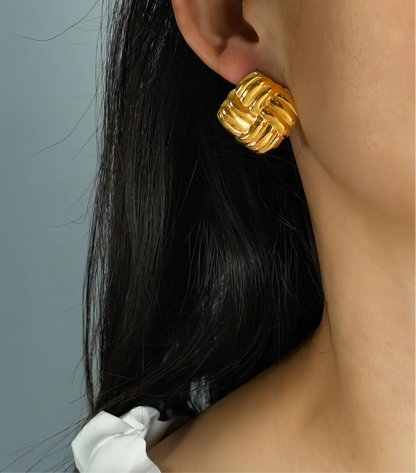 Square Chunky Hoop Earrings