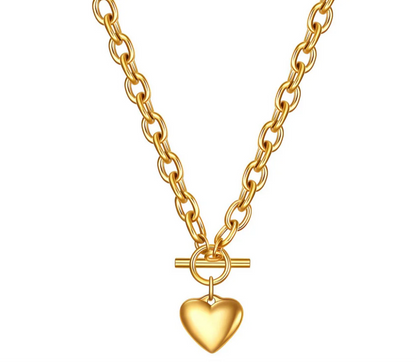 Toggle Full Heart Pendant Necklace