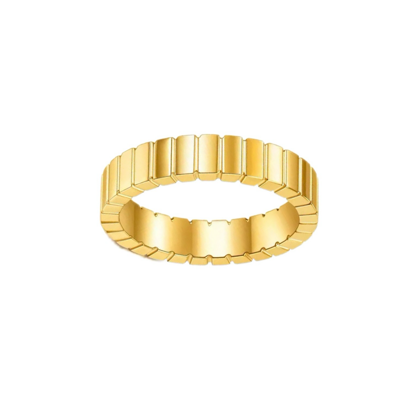 Bague minimaliste à bande carrée