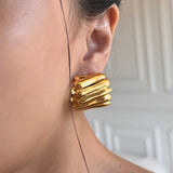 Sculpted Wave Dome Earrings