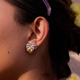 Bow Blush Heart Studs