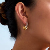 Two-Tone Quad Ring Hoop Earrings