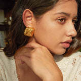 Quilted Dome Statement Earrings