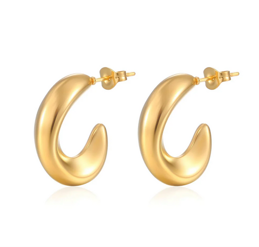 Curved Open Hoop Earrings