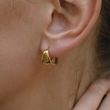 Sculpted Gold Hoop Earrings