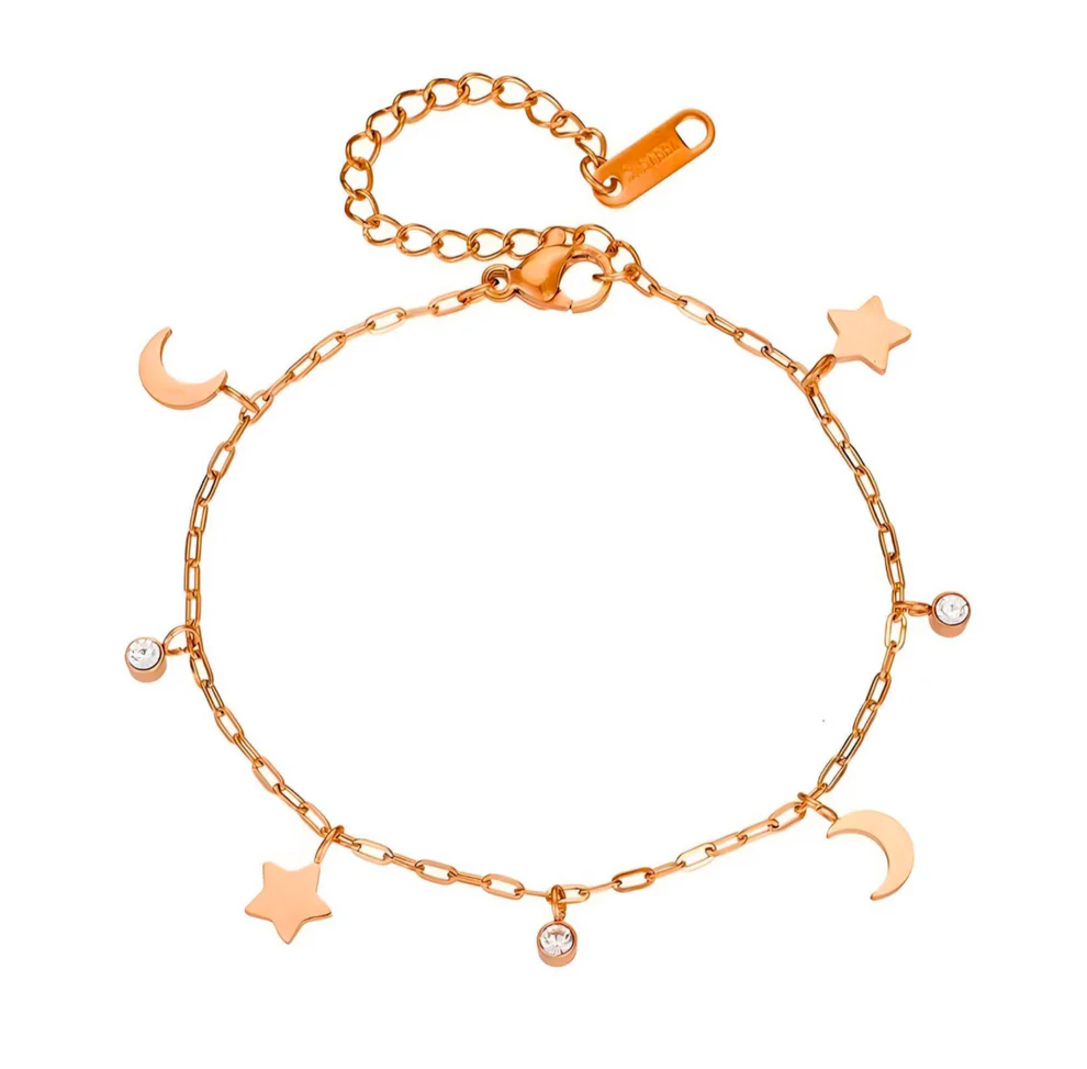 Pulsera con dije de estrella lunar