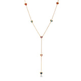 Rainbow Hearts Lariat Necklace