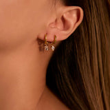 Baguette Charm Hoops