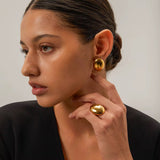 Hammered Dome Earrings