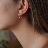 Two-Tone Quad Ring Hoop Earrings
