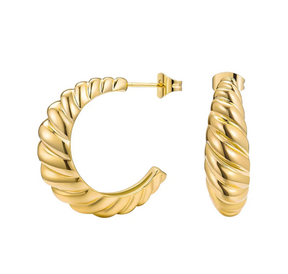 Boucles d'oreilles créoles ouvertes Croissant