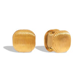 Ribbed Dome Clip Earrings