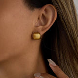 Ribbed Dome Clip Earrings