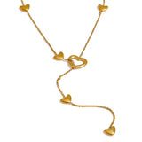 Intertwined Hearts Lariat Necklace