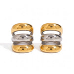 Ear cuffs Rouse Doree de triple aro en tonos oro y plata con diseño apilado sin necesidad de perforaciones