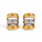 Ear cuffs Rouse Doree de triple aro en tonos oro y plata con diseño apilado sin necesidad de perforaciones